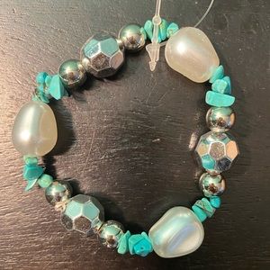 Beaded turquoise inspired bracelet, stretchable, and many styles to pick from.
